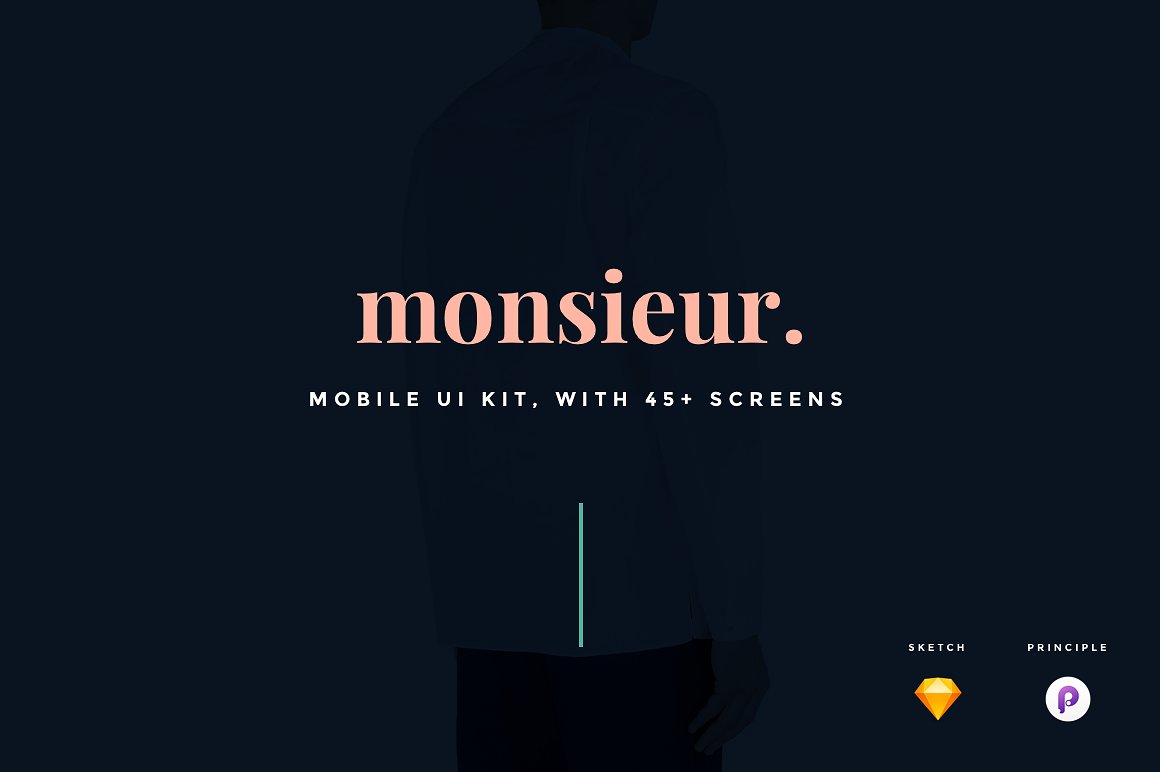 前卫的服装移动电子商务UI工具包 Monsieur. Mobile E-commerce UI Kit插图