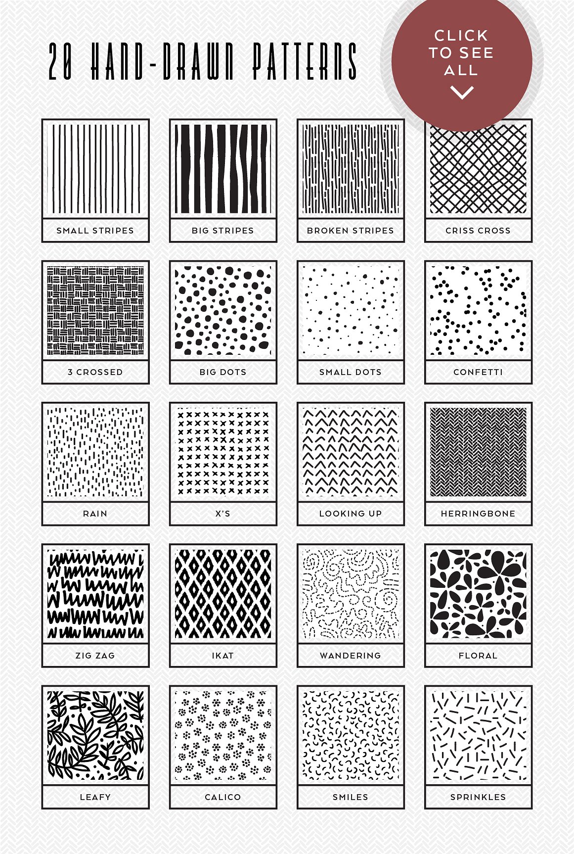 80经典手绘纹理集合 80 Essential Patterns插图1