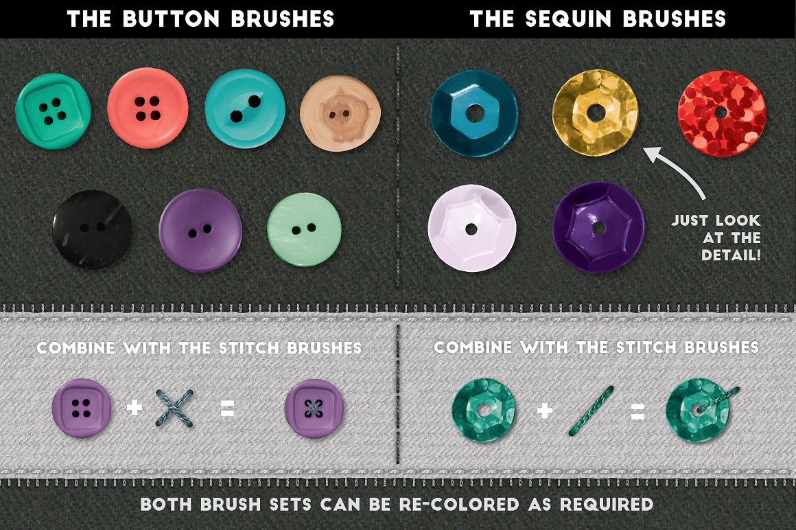 原创且功能多样的手工缝纫工艺套件 Stitch Craft – Brushes Styles & More插图1