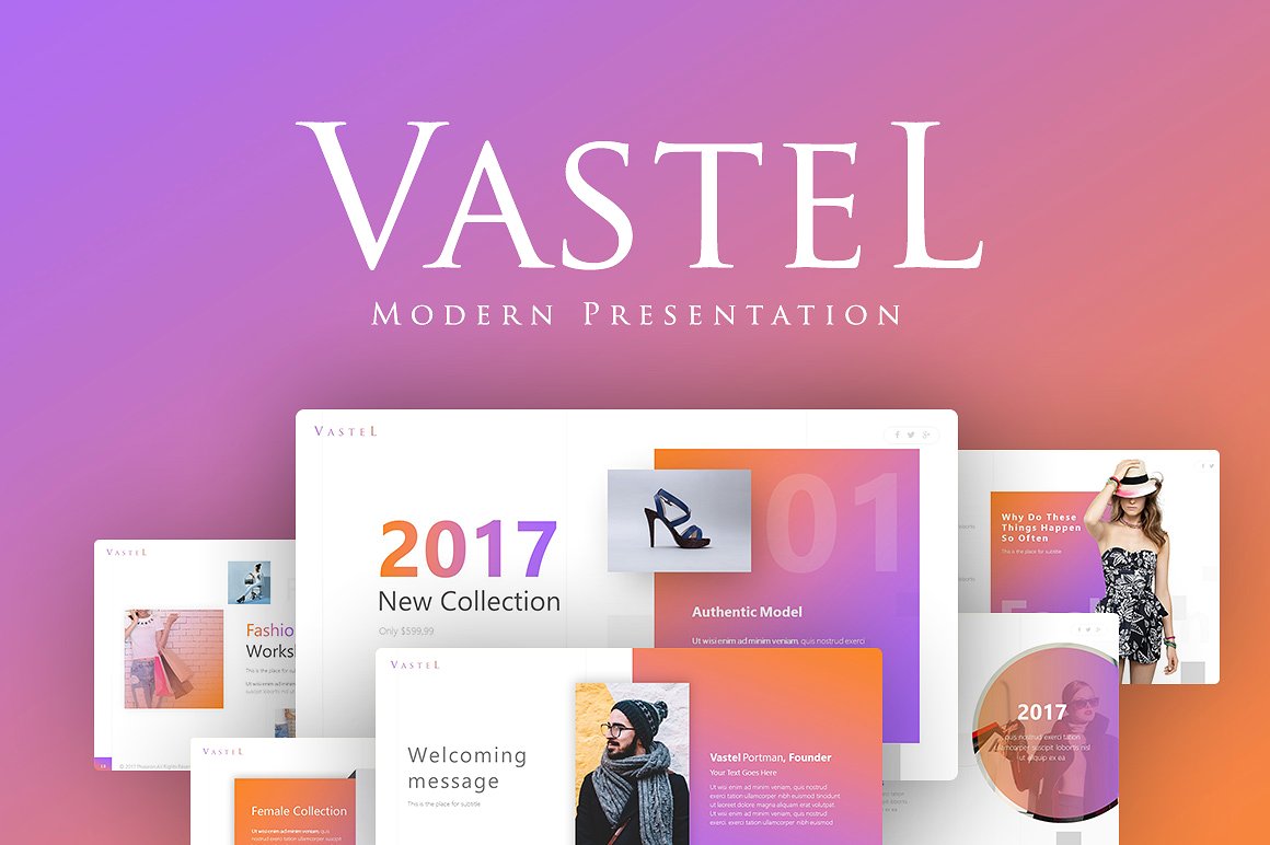 现代精美多功能的创意PPT模板 Vastel Modern Presentation插图