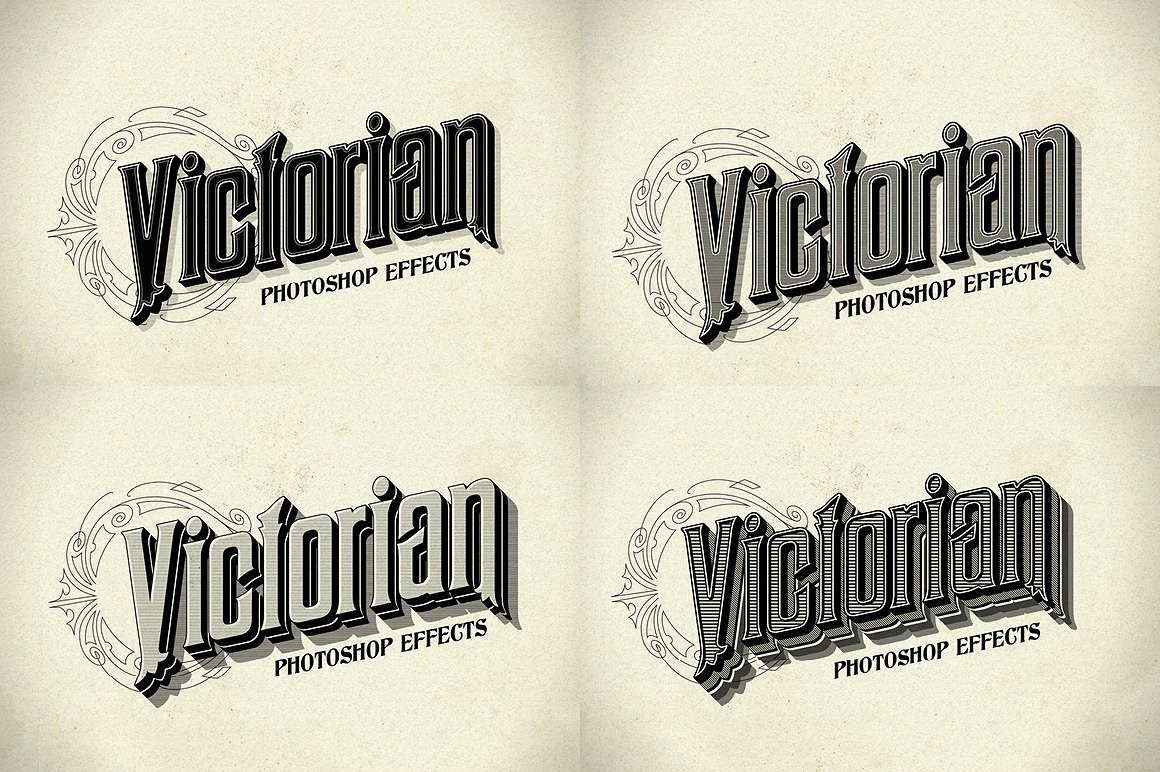 复古维多利亚风格衬线英文字体下载 Photoshop Victorian Styles插图2