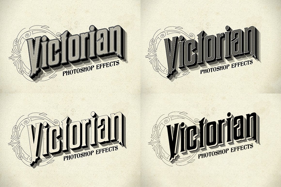 复古维多利亚风格衬线英文字体下载 Photoshop Victorian Styles插图1
