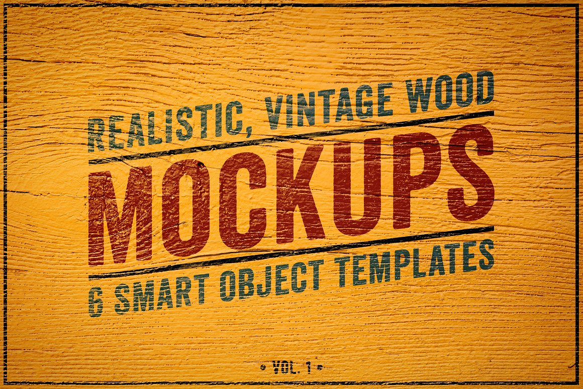 木质背景标志展示样机 Wood Logo Mockups Volume插图