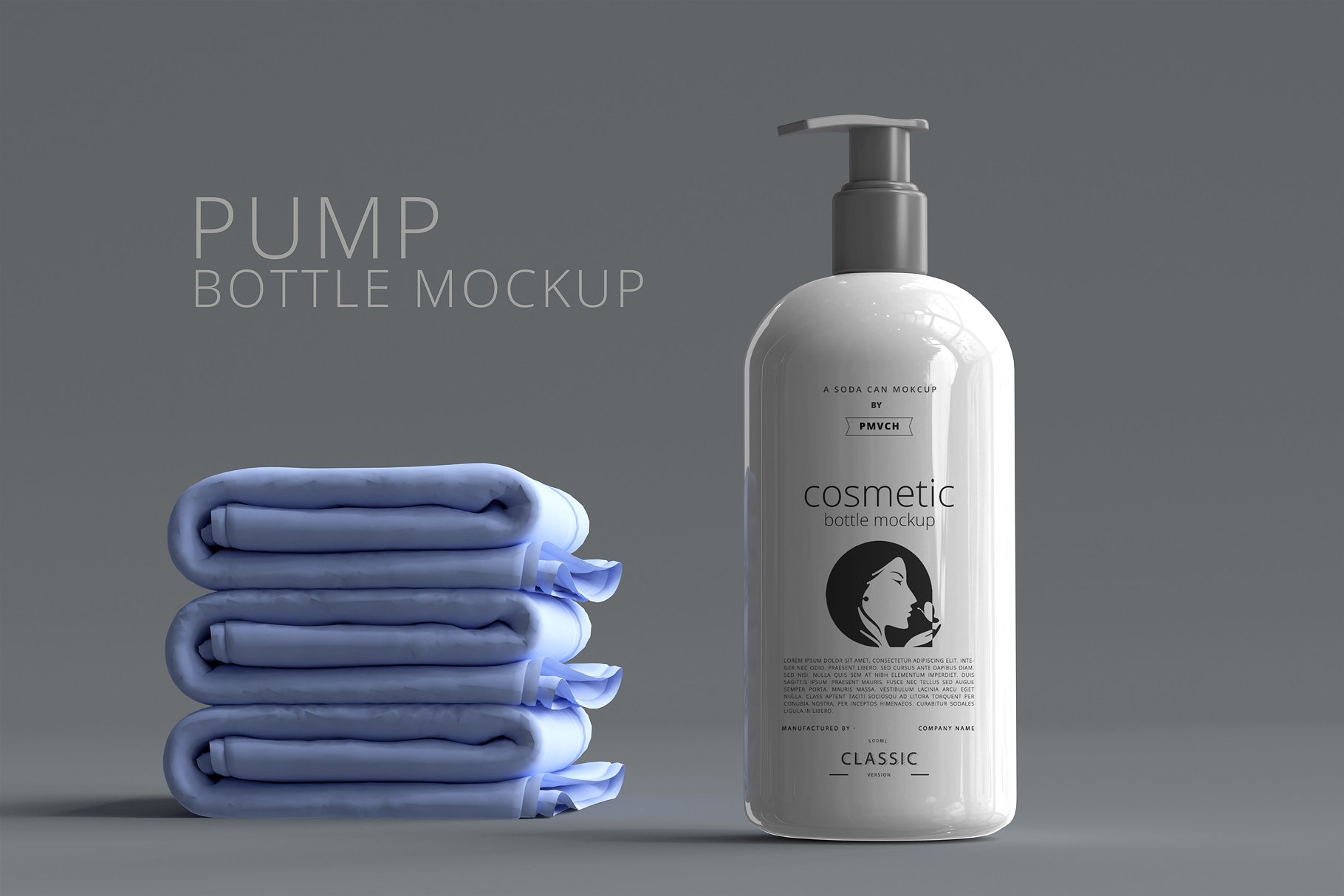 化妆品泵瓶实体模型 Pump Bottle Mockup插图
