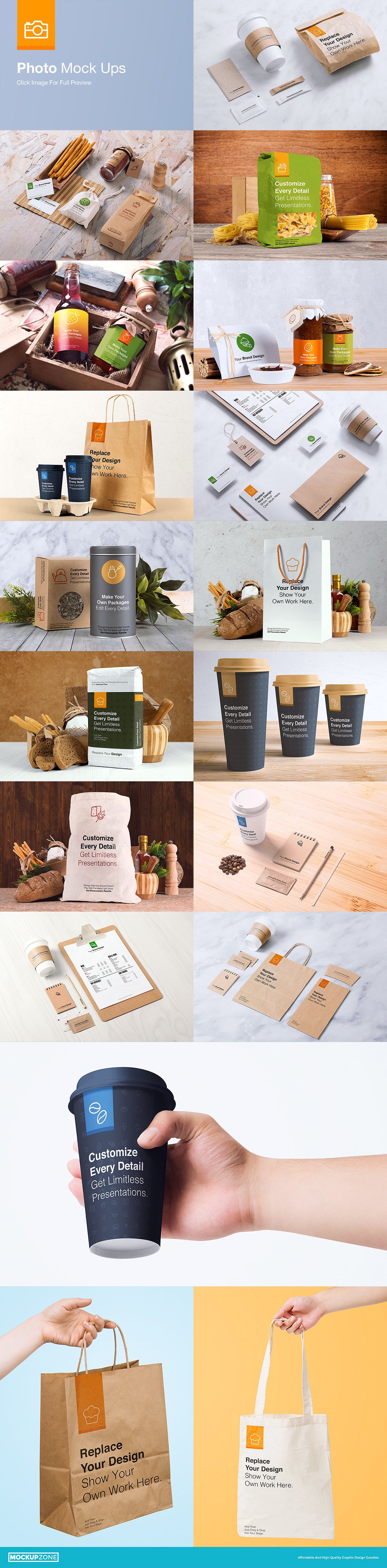 咖啡品牌与套餐展示样机 Coffee Branding & Packages Mockup插图1