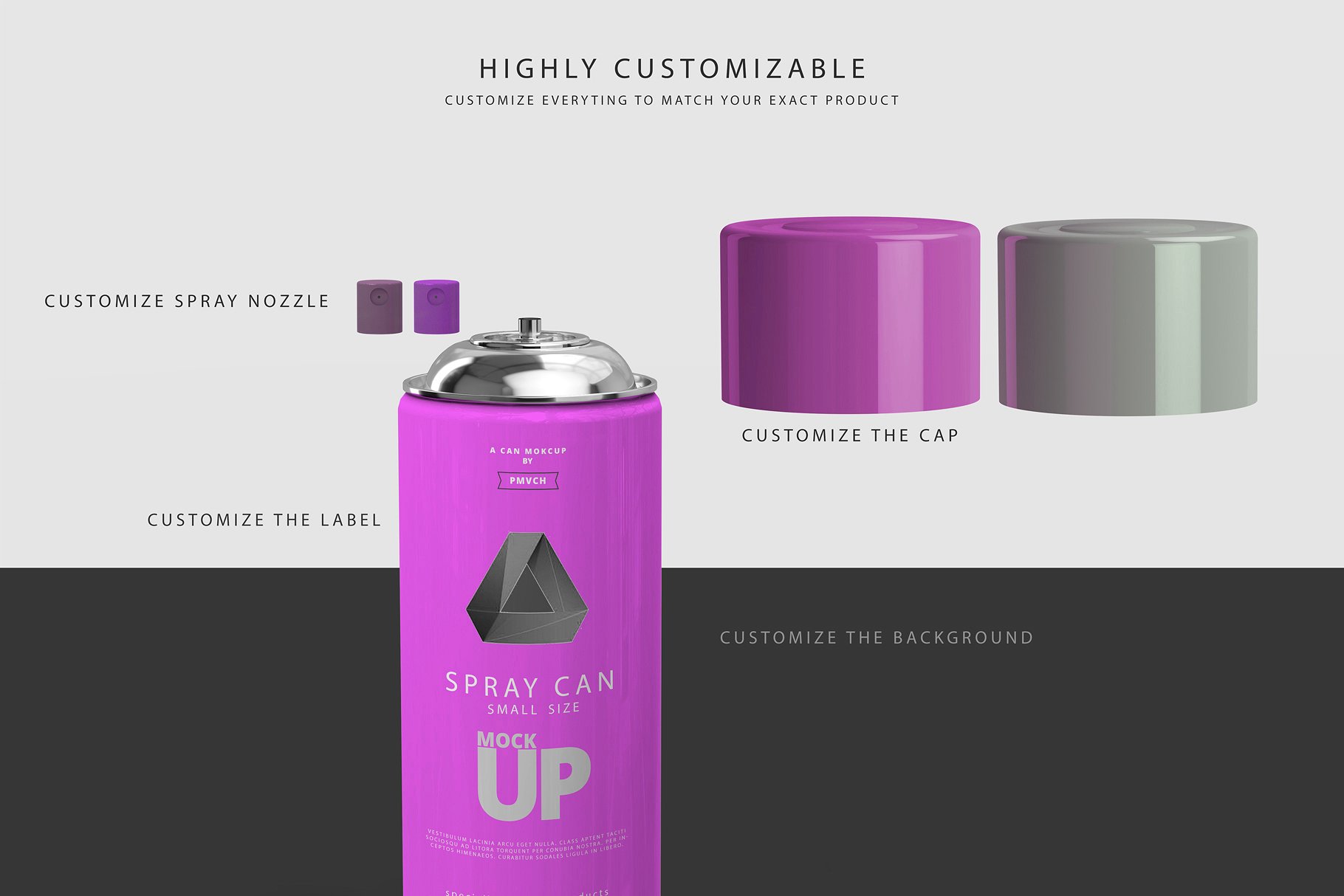 小型喷雾罐实体模型 Spray Can Mockup – Small Size插图1