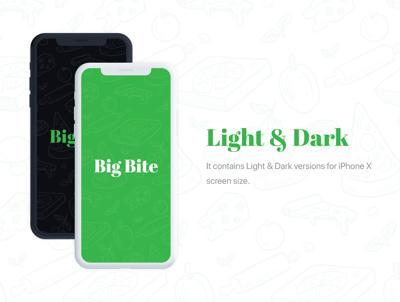 绿色外卖订餐APP UI工具包 Big Bite iOS UI Kit插图1