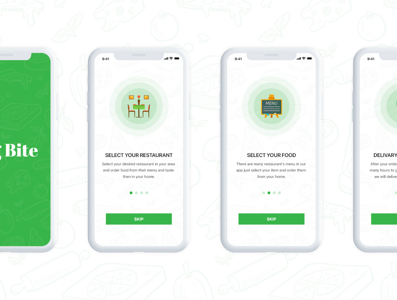 绿色外卖订餐APP UI工具包 Big Bite iOS UI Kit插图2