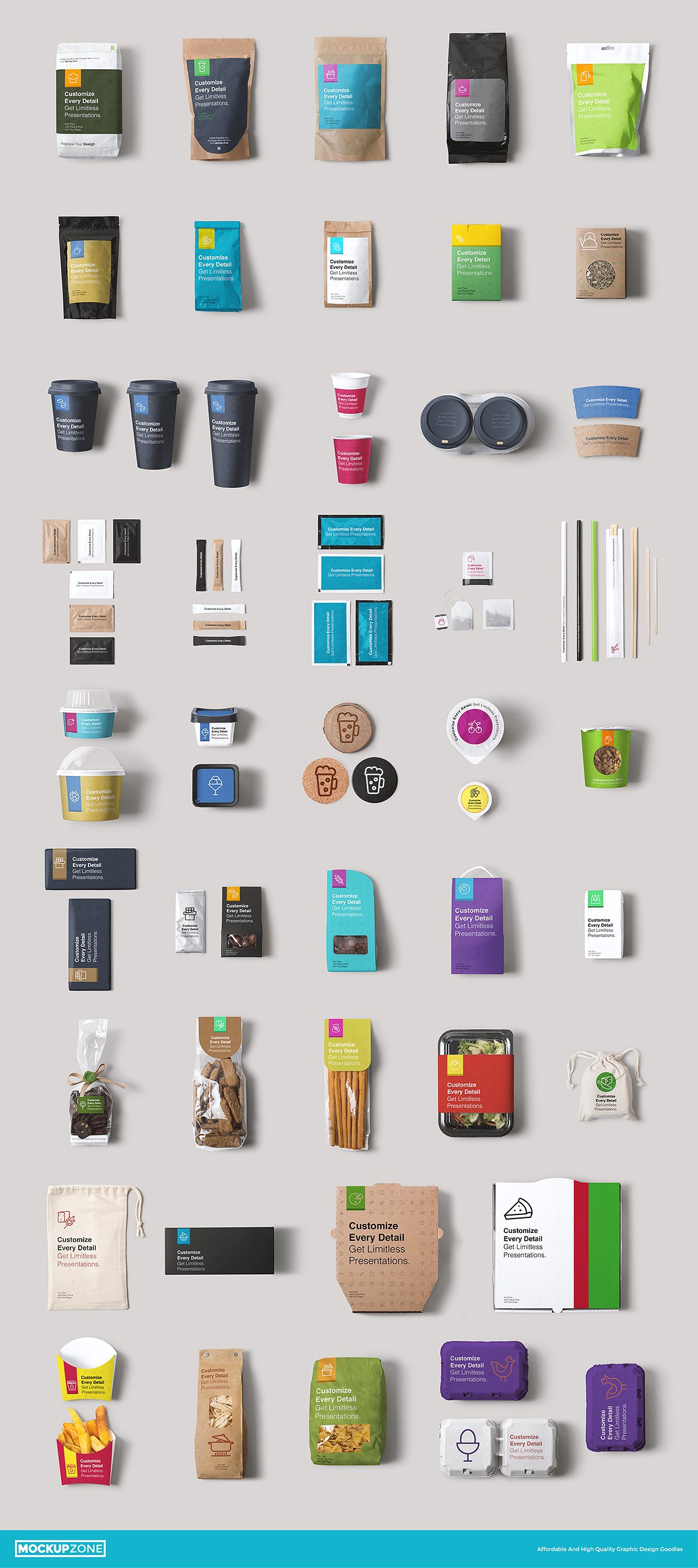 咖啡品牌与套餐展示样机 Coffee Branding & Packages Mockup插图3