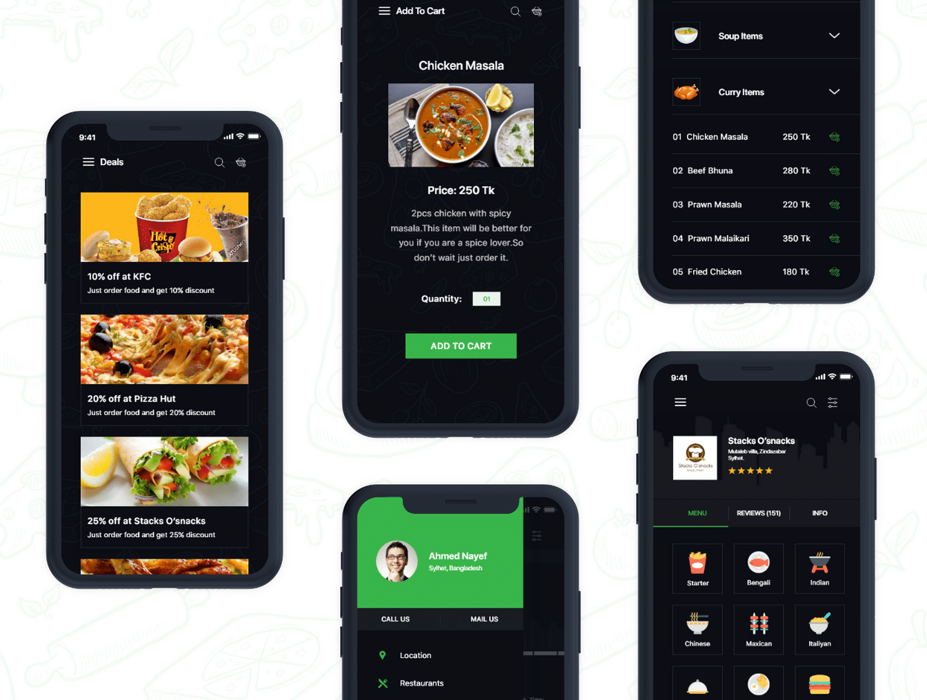 绿色外卖订餐APP UI工具包 Big Bite iOS UI Kit插图7