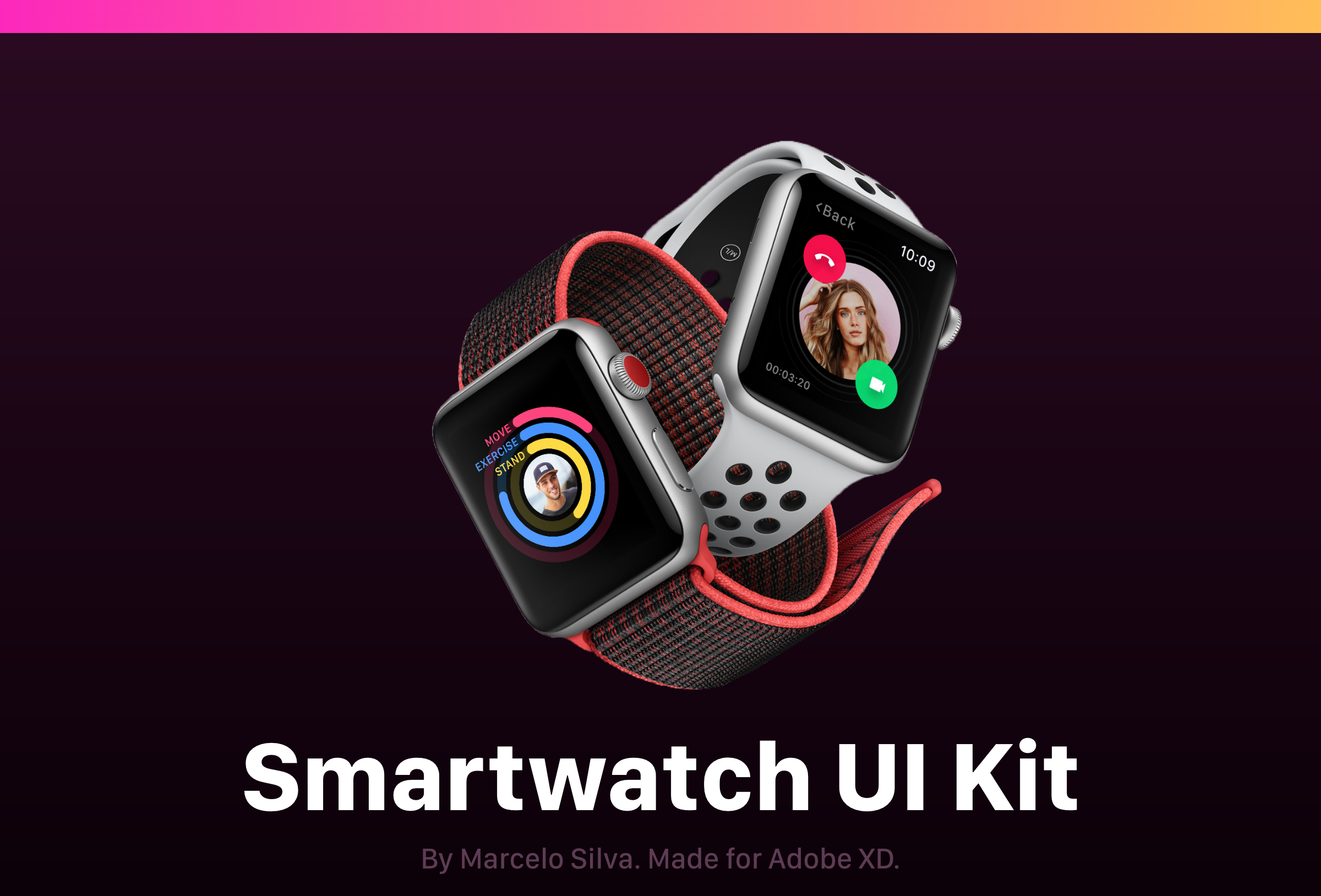 的超级炫酷Smartwatch UI工具包 Super Cool Smartwatch UI Kit插图