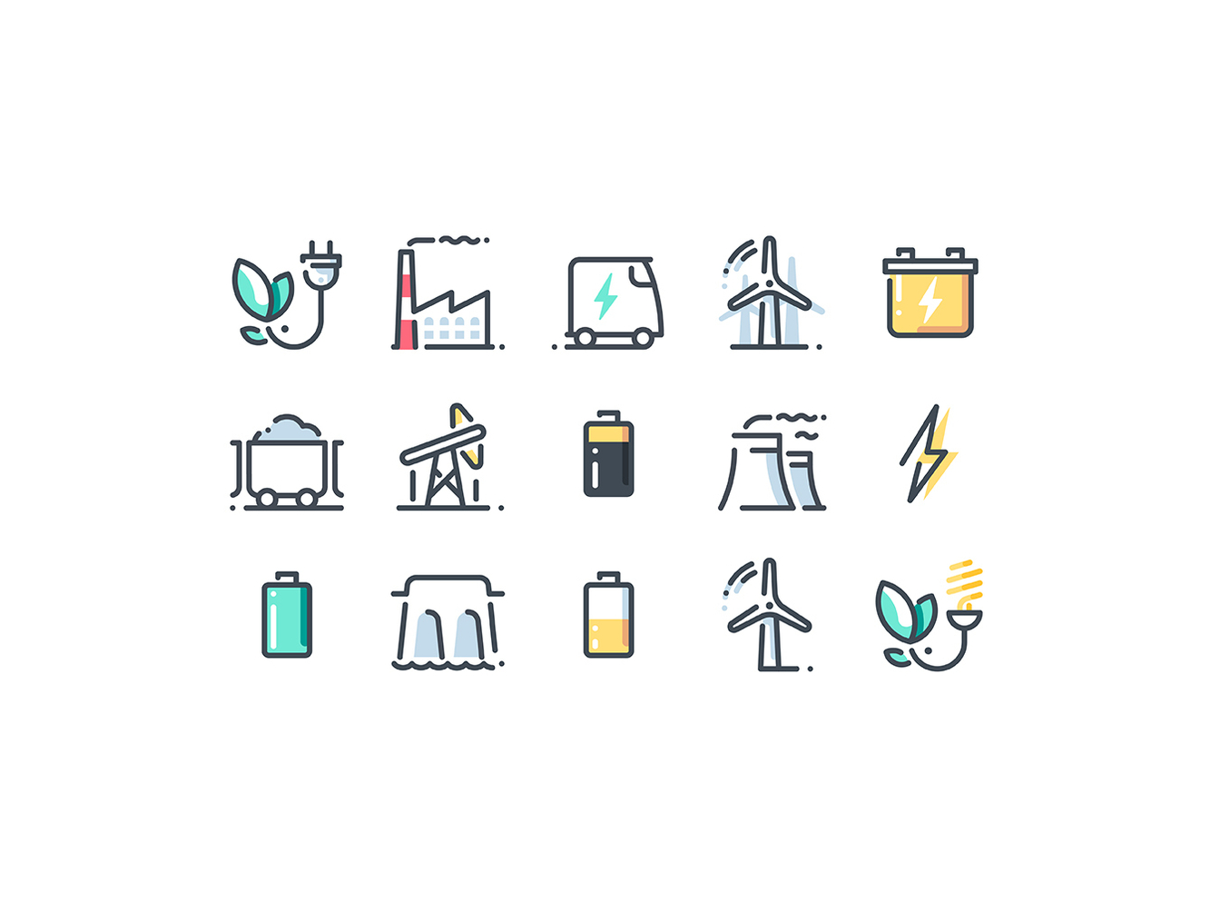 28个能源主题的矢量线条图标 28 Vector Energy Icons插图4