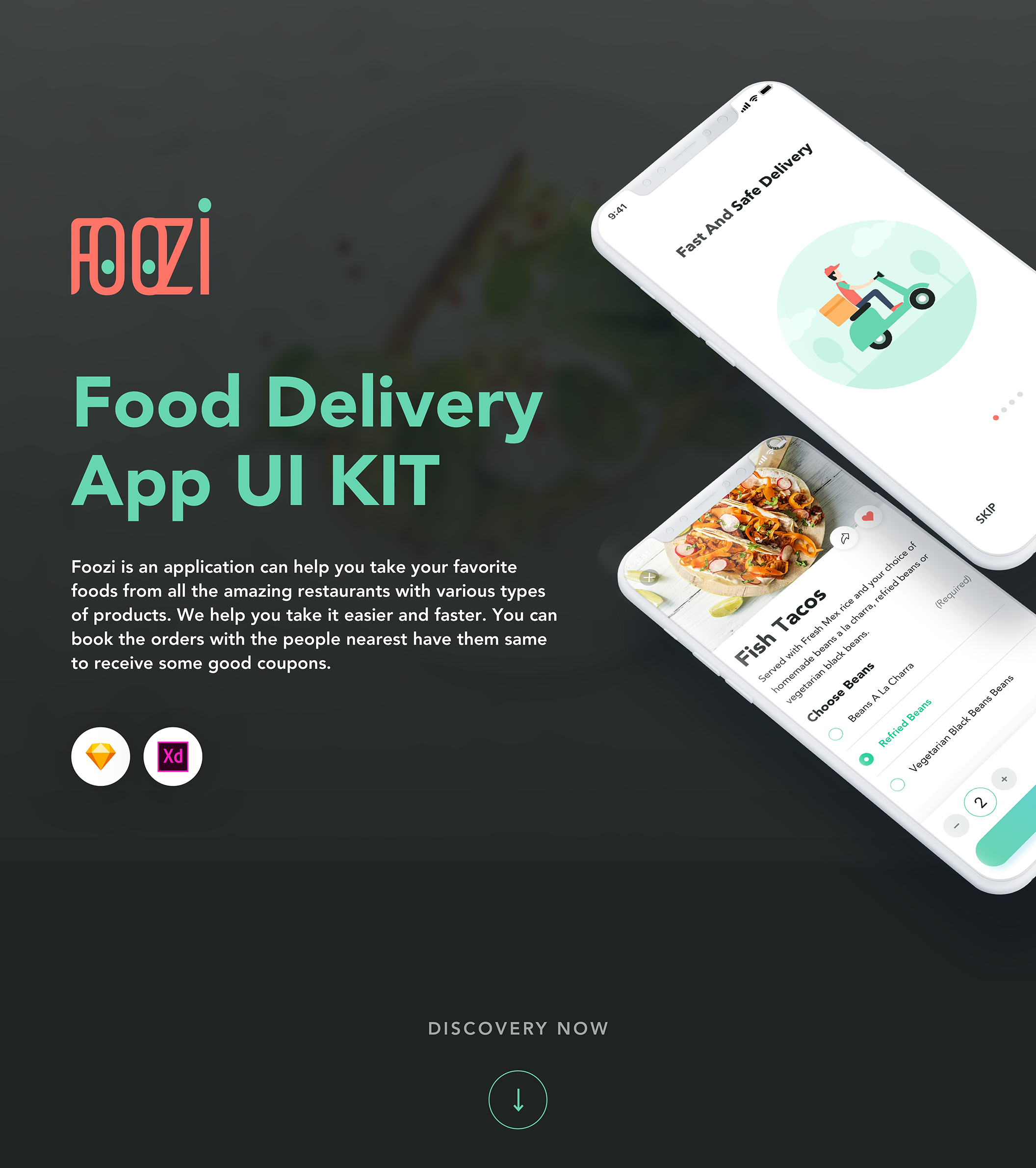 超级清新简洁的食物外卖App UI套件 Foozi Delivery插图4