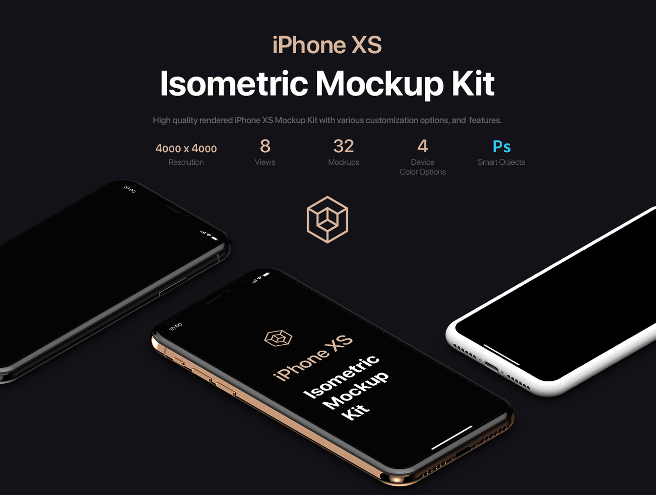 4K超清iPhone XS样机场景展示  4K iPhone XS Isometric Mockups插图