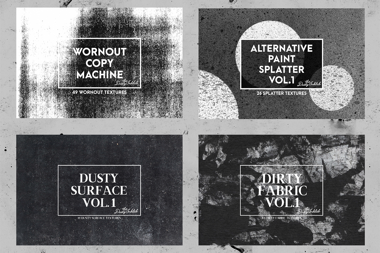 尘土飞扬的垃圾污渍背景纹理 The Dusty Inklab Grunge Sample Pack插图3