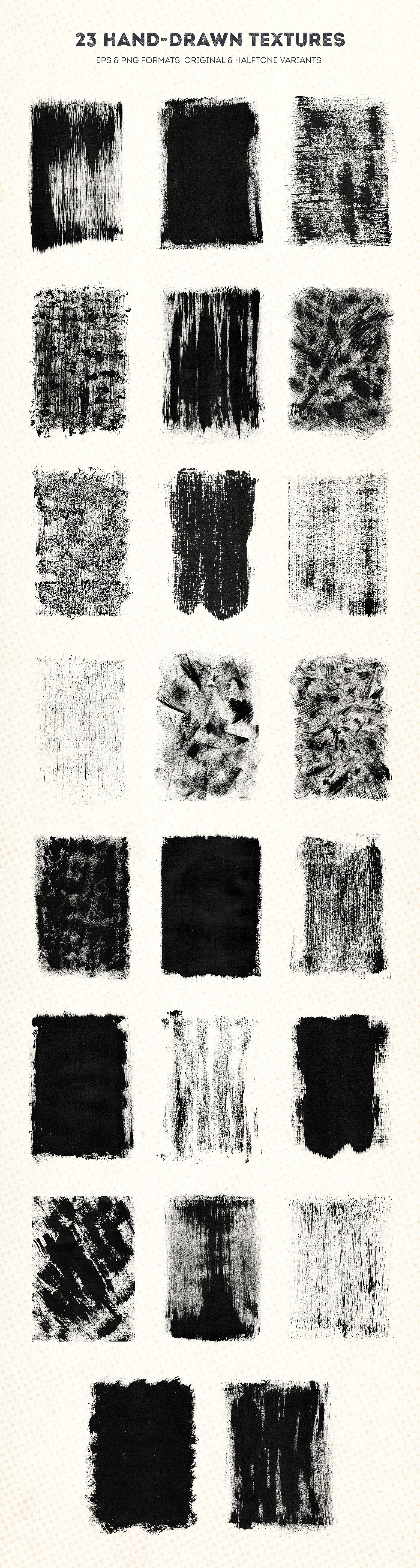 手绘黑色粗糙油漆油墨印刷纹理集合 Blackview Grunge Textures Collection插图2