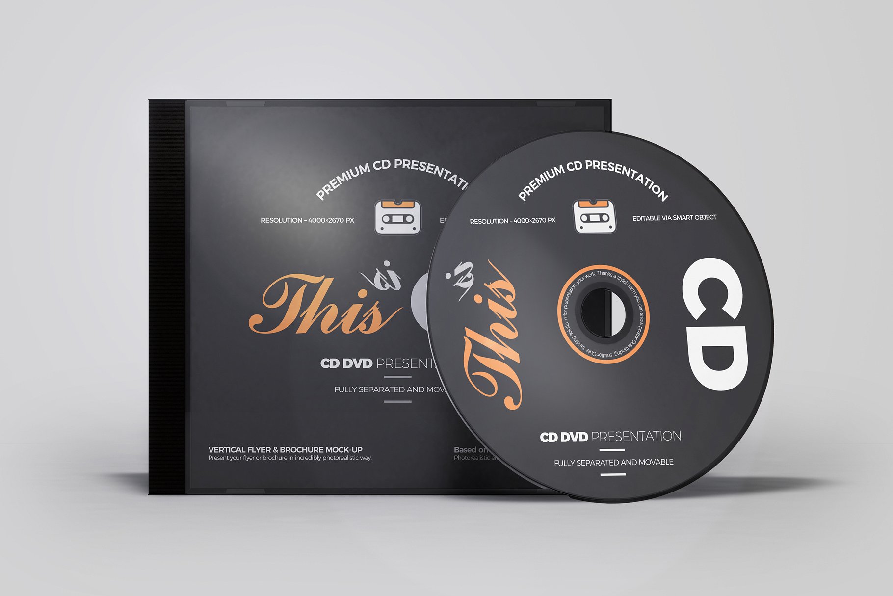 CD/DVD光盘包装盒设计展示贴图样机 CD DVD Album Mockup插图