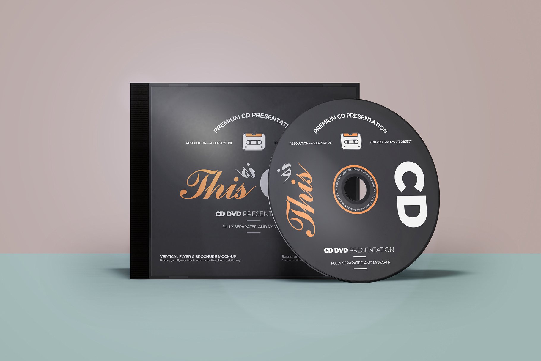 CD/DVD光盘包装盒设计展示贴图样机 CD DVD Album Mockup插图1