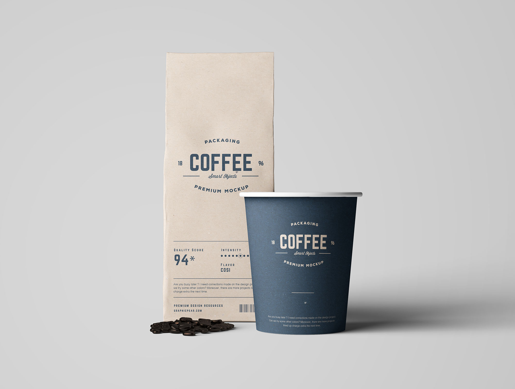精致简洁的咖啡包装设计预览图样机模板 Coffee Package Mockup插图4