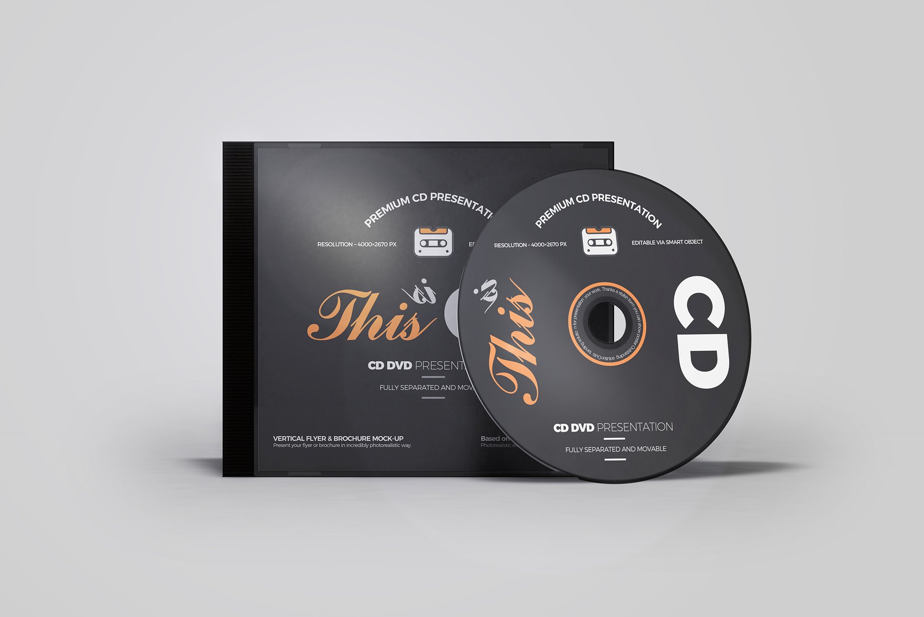 CD/DVD光盘包装盒设计展示贴图样机 CD DVD Album Mockup插图2