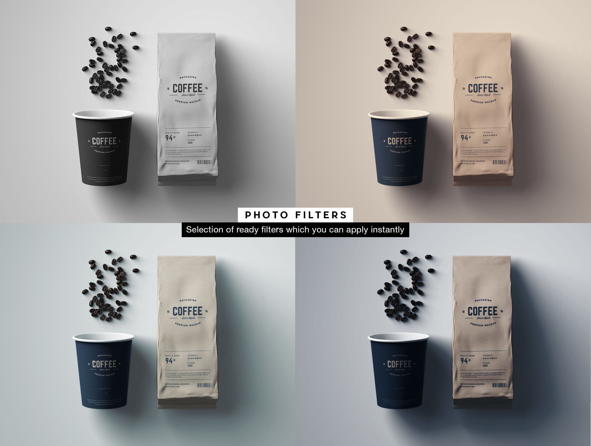 精致简洁的咖啡包装设计预览图样机模板 Coffee Package Mockup插图7