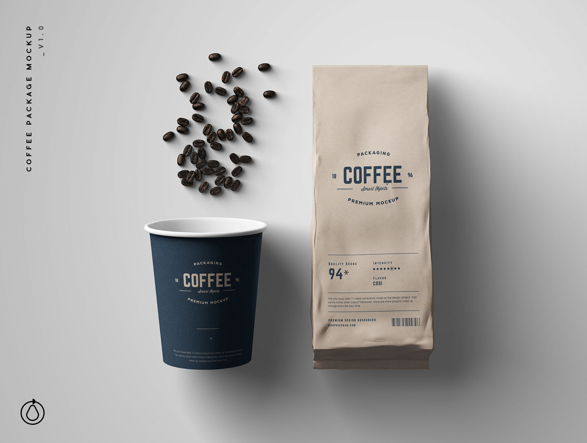 精致简洁的咖啡包装设计预览图样机模板 Coffee Package Mockup插图
