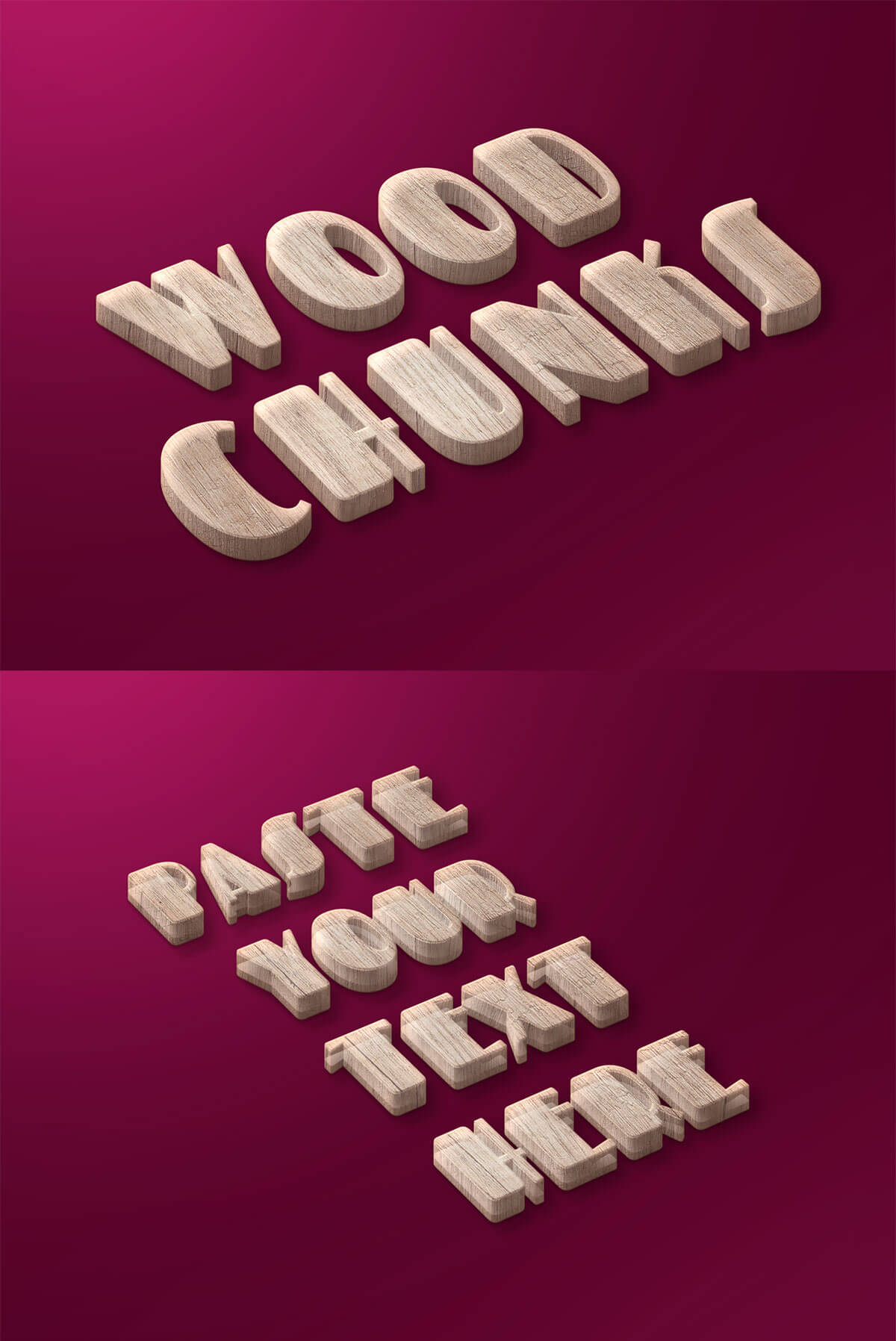 木质大块文字效果 Wood Chunks Text Effect插图1