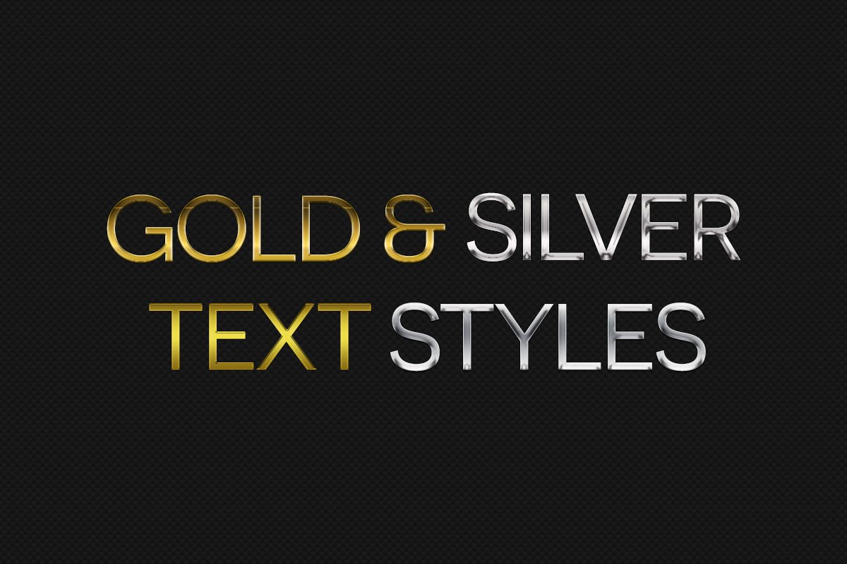 3D立体效果金银文本样式 3D Gold Silver Text Styles插图