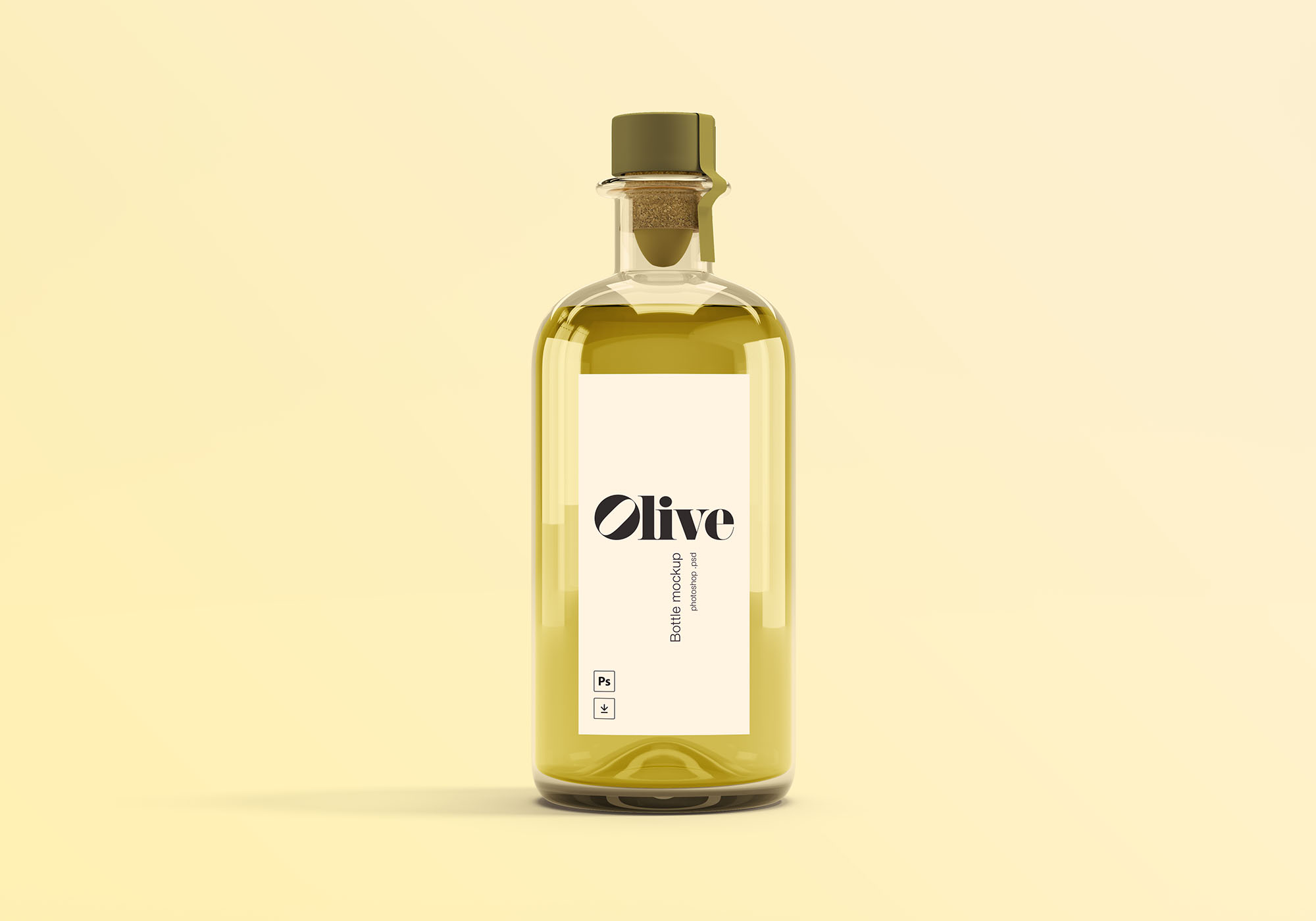 橄榄油玻璃瓶样机 Olive Oil Bottle Mockup插图