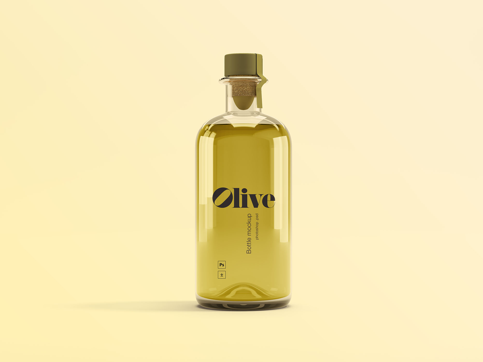 橄榄油玻璃瓶样机 Olive Oil Bottle Mockup插图2