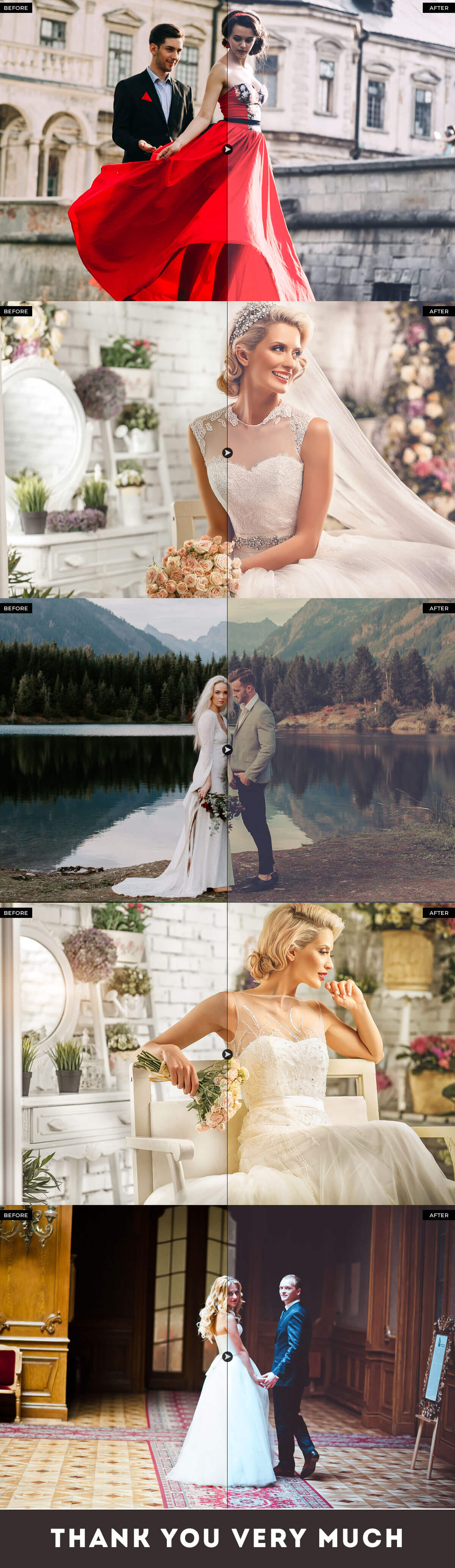 旅行婚纱摄影后期图片PS动作 Royal Wedding Pro Photoshop Actions插图