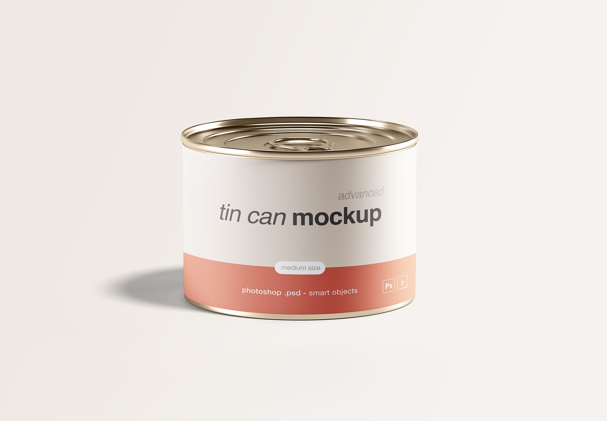 中型食物罐头锡罐样机 Medium Tin Can Mockup插图
