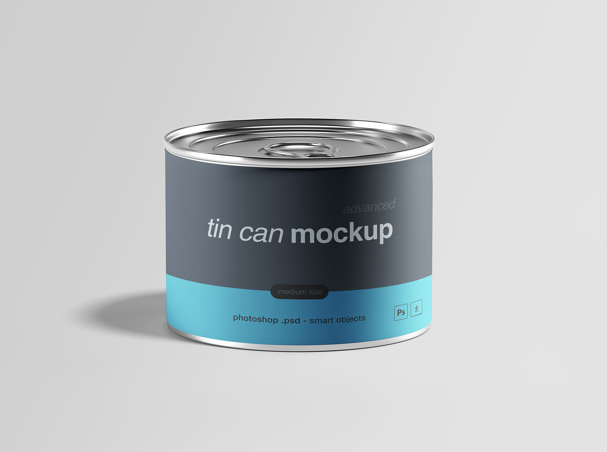 中型食物罐头锡罐样机 Medium Tin Can Mockup插图1