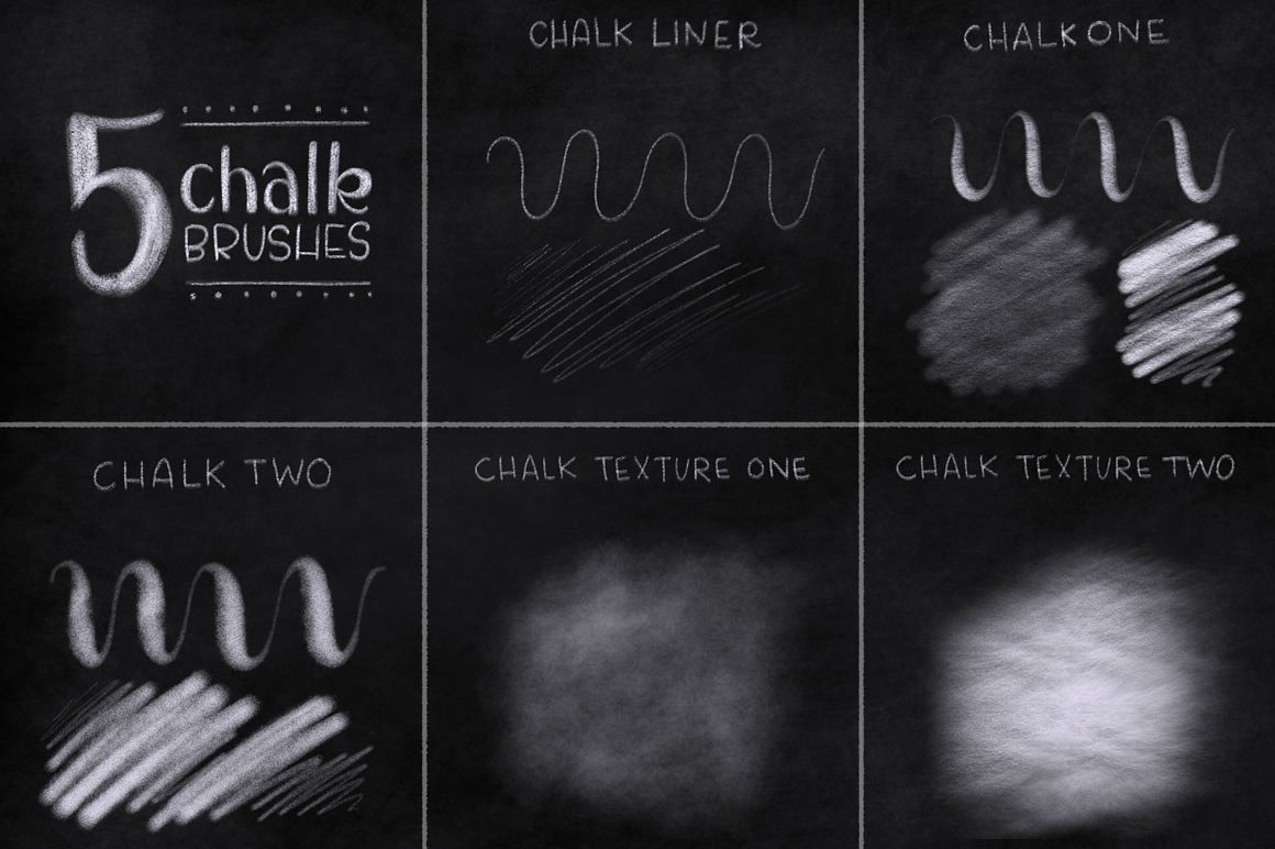 5款粉笔黑板刻字笔刷 5 Chalk Lettering Procreate Brushes插图5