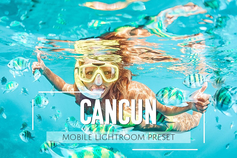 移动蓝色海水Lightroom照片预设 Mobile Lightroom Preset Cancun插图