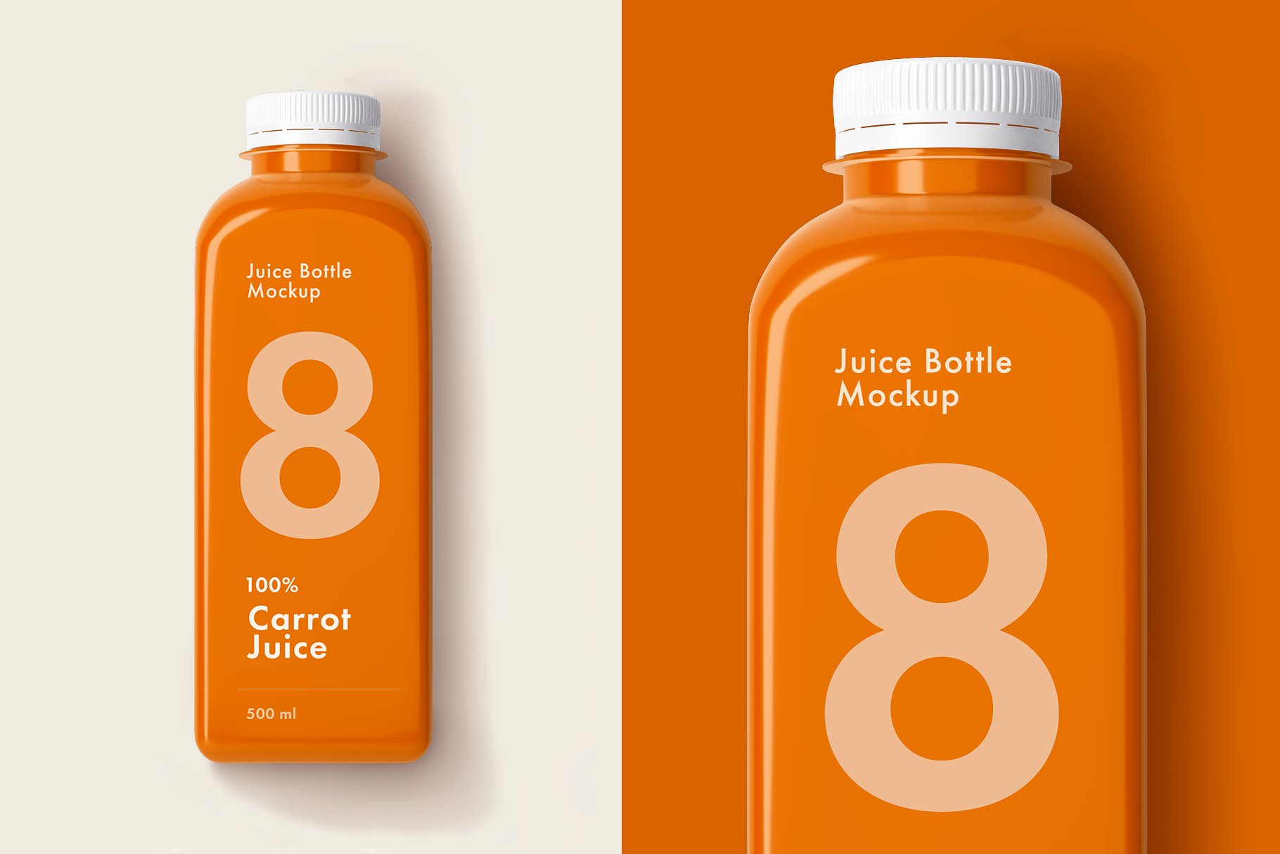 果汁饮料塑料瓶包装样机 Juice Drink Plastic Bottle Packaging Mockup插图