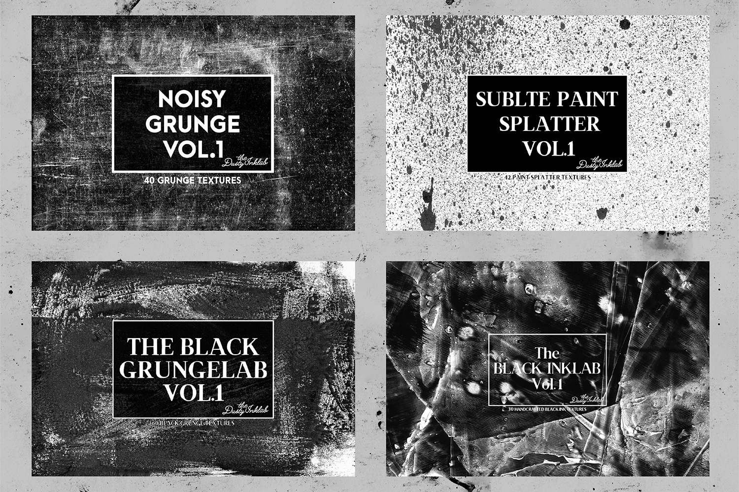 尘土飞扬的垃圾污渍背景纹理 The Dusty Inklab Grunge Sample Pack插图2