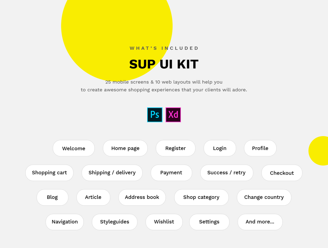 简洁时尚的电子商务Web UI工具包 SUP Fashion UI Kit插图