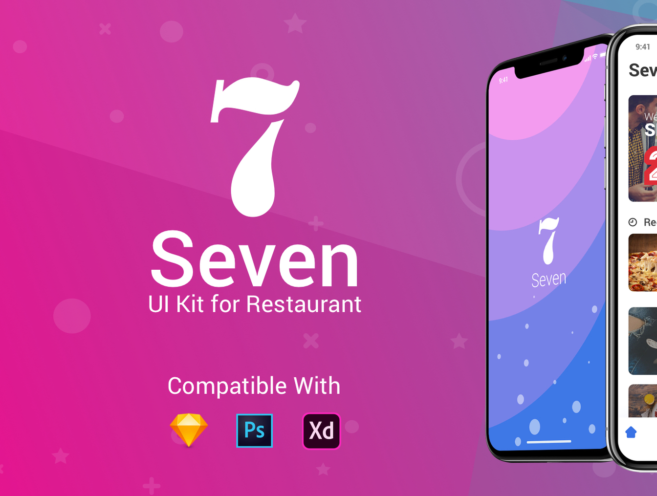 七餐厅移动应用UI工具包 Seven Restaurant UI Kit插图