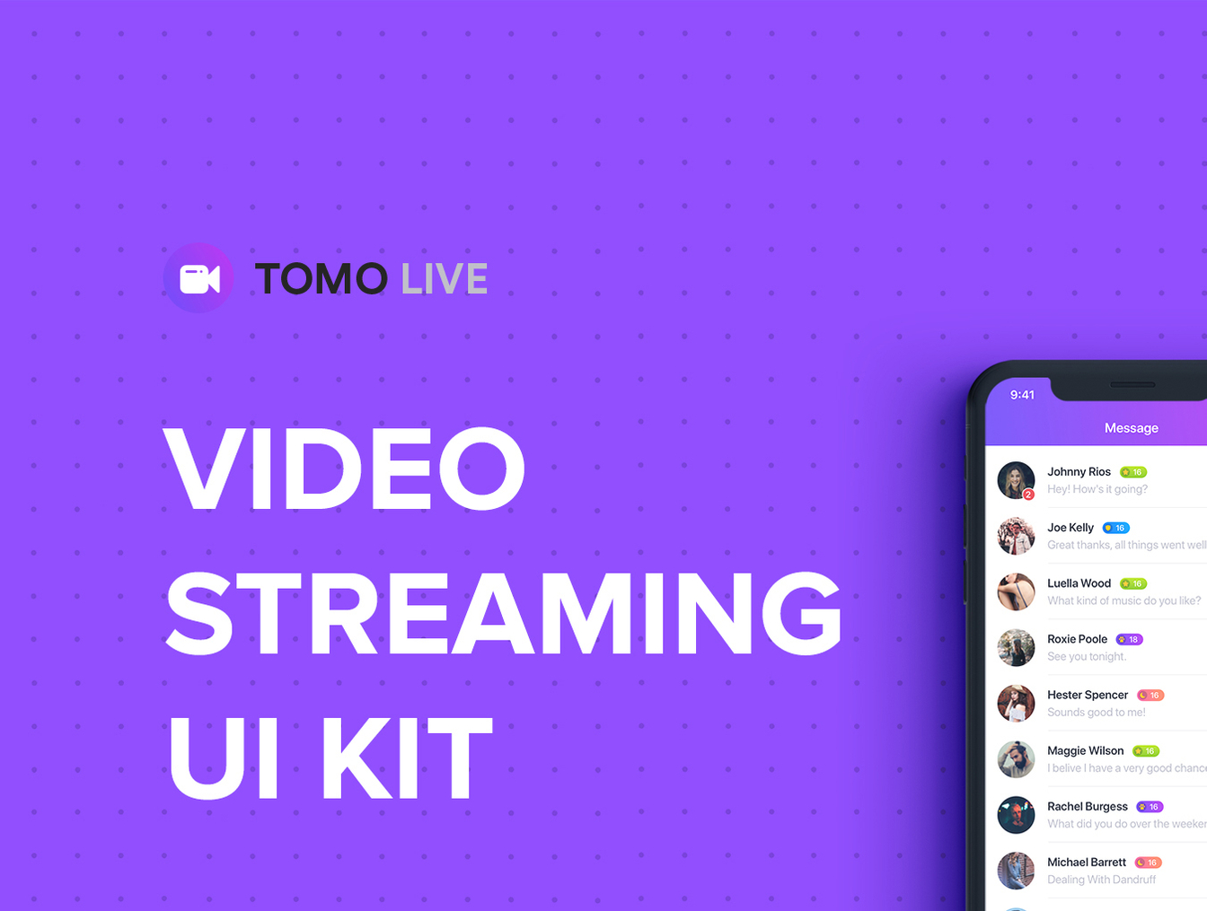 超漂亮的直播APP UI套件 TOMO Video Streaming UI Kit插图