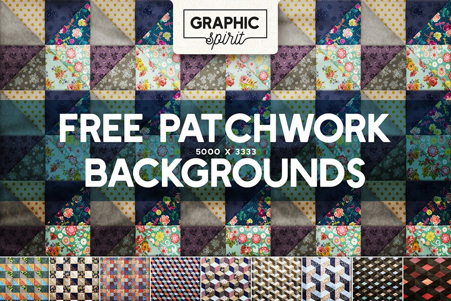 5个温暖的高品质拼凑背景 5 Free Patchwork Backgrounds插图
