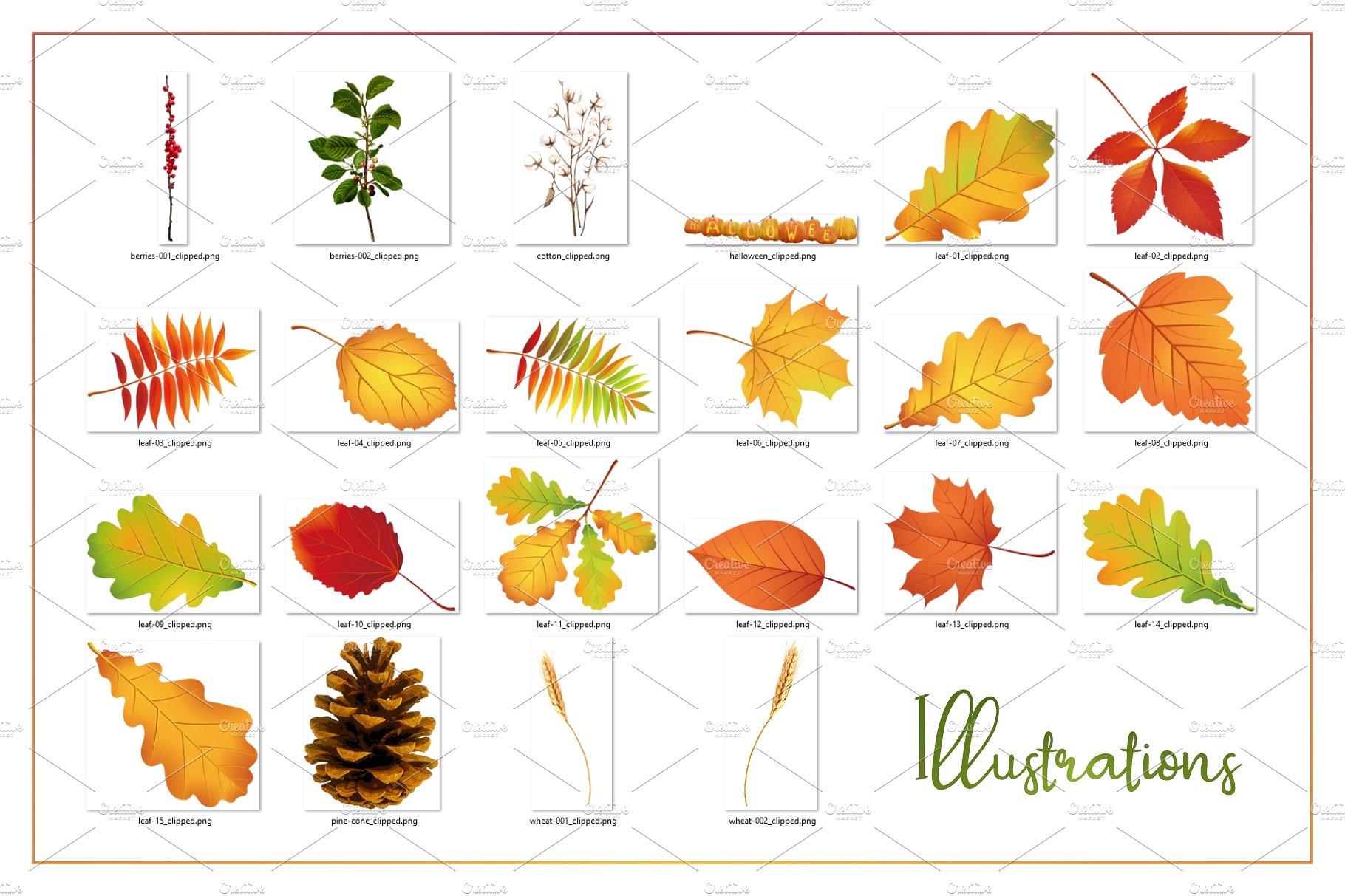 华丽的秋季实体模型和图形 Autumn Mockup Scene Creator插图3