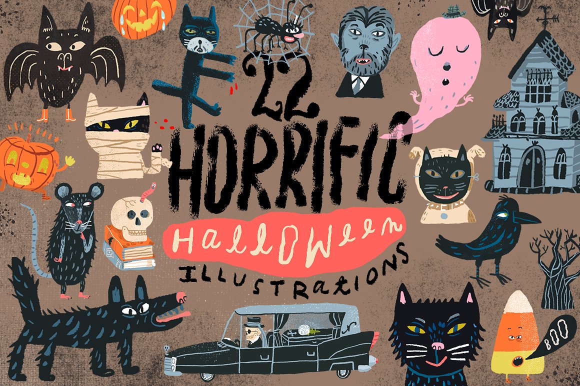 22个惊悚的万圣节PNG设计元素插图 22 Horrific Halloween Illustrations插图