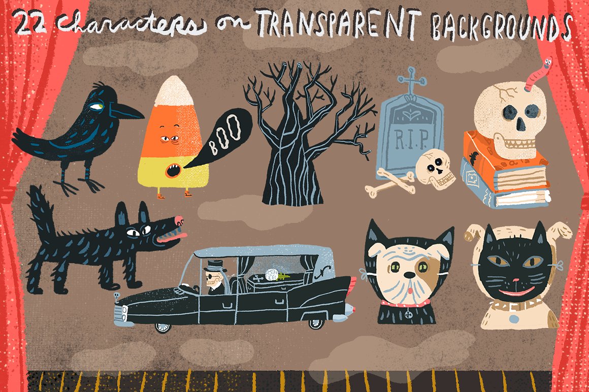 22个惊悚的万圣节PNG设计元素插图 22 Horrific Halloween Illustrations插图2