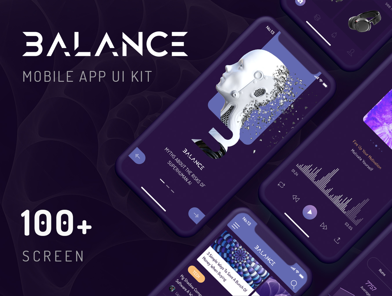 炫酷智能平衡移动UI套件 Balance Mobile UI Kit插图