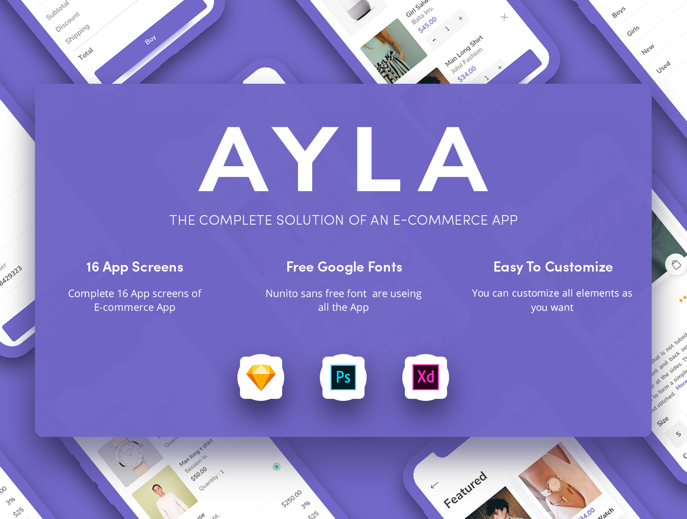 先进的电子商务iOS移动应用程序 Ayla Ecommerce UI Kit插图