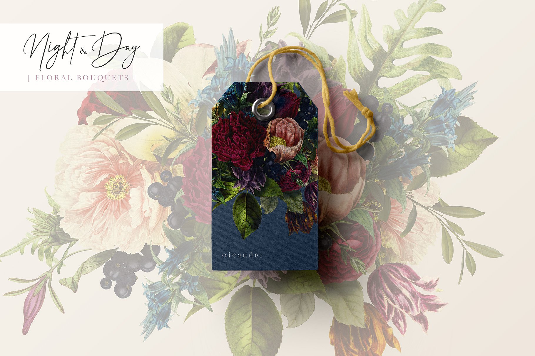 令人惊叹复古花朵日与夜花卉集 Night and Day Floral Bouquets插图6