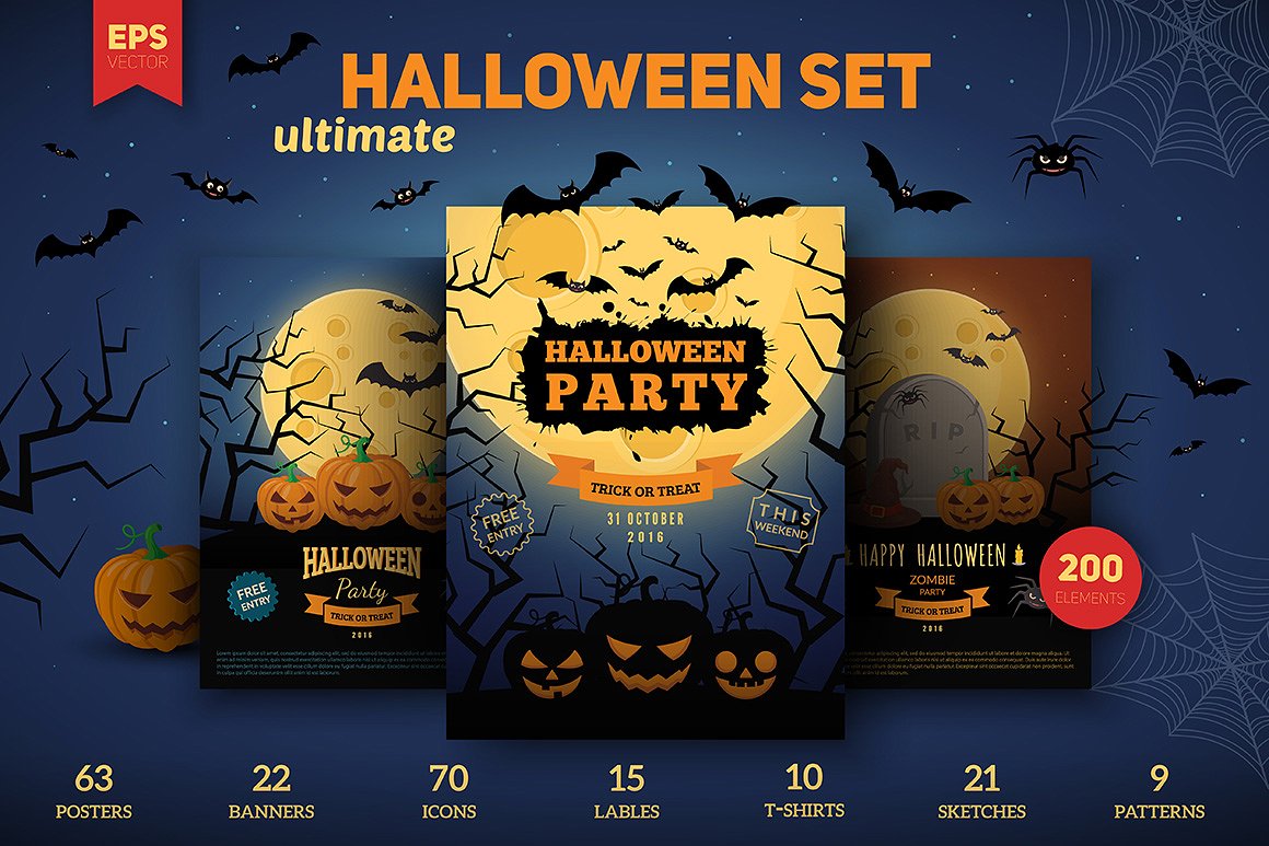 万圣节矢量元素终极包 Halloween Ultimate Pack插图