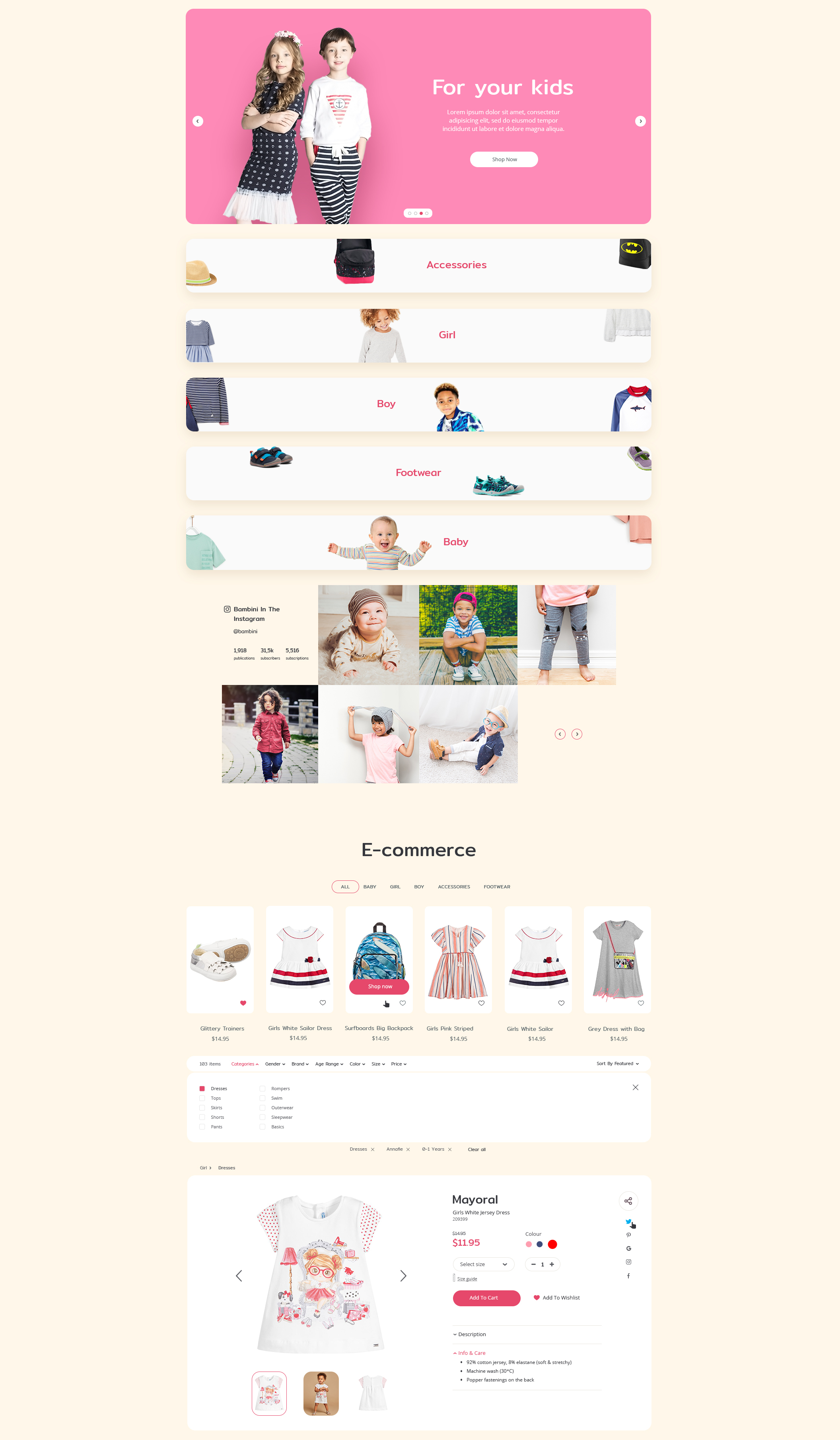 儿童和青少年服装Web UI套件 Bambini Web UI Kit插图8