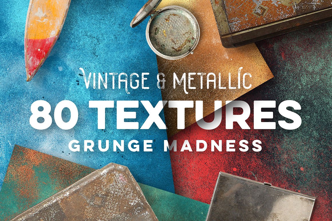 80个复古与金属纹理 80 Vintage & Metallic Textures插图